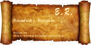 Baumhakl Razmus névjegykártya